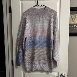 LC Lauren Conrad Pastel Ombre Cable Knit Sweater